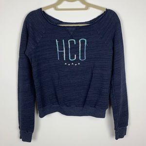 Hollister Logo Boat Neck Long Sleeve Sweatshirt
